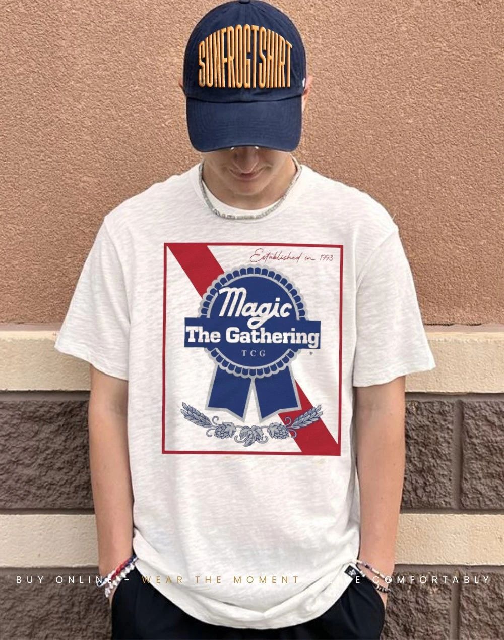 Magic The Gathering est 1993 Pabst Blue Ribbon parody shirt